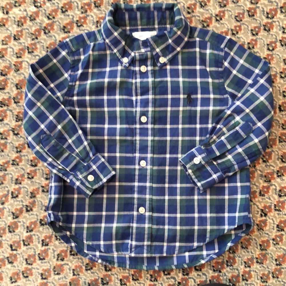 EUC Ralph Lauren Plaid Button Down Shirt size 18 M